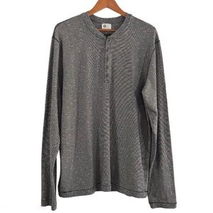 ADRIANO GOLDSCHMIED Navy Marled Henley Jersey